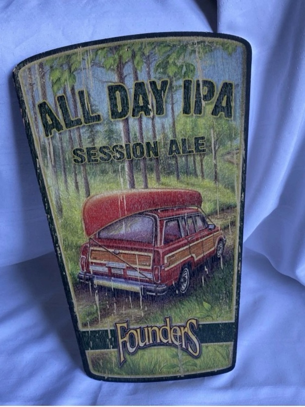 VINTAGE Founders Brewing Co. All Day IPA Session Ale Wood Sign
